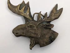 Vintage  MOOSE  BELT BUCKLE  1976  Bergamot Brass Works