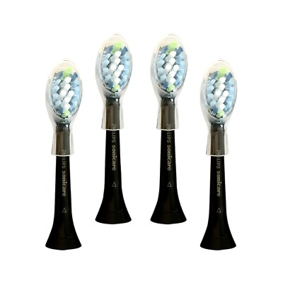#ad #ad 4 Pack Philips Sonicare Adaptive Clean Replacement Brush Heads Black No Box $26.92