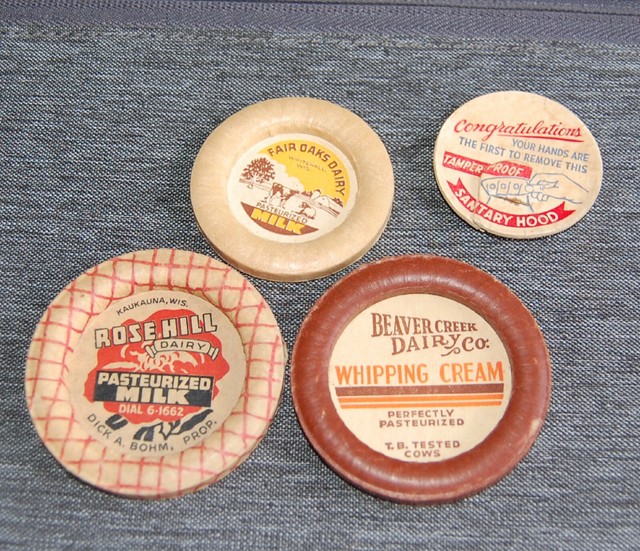 4 Vintage Wisconsin Dairy Paper Milk Bottle Caps eBay