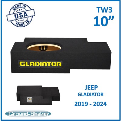 2019-2024 Jeep Gladiator 10'' Single Subwoofer Enclosure For JL Audio TW3 Sub Box