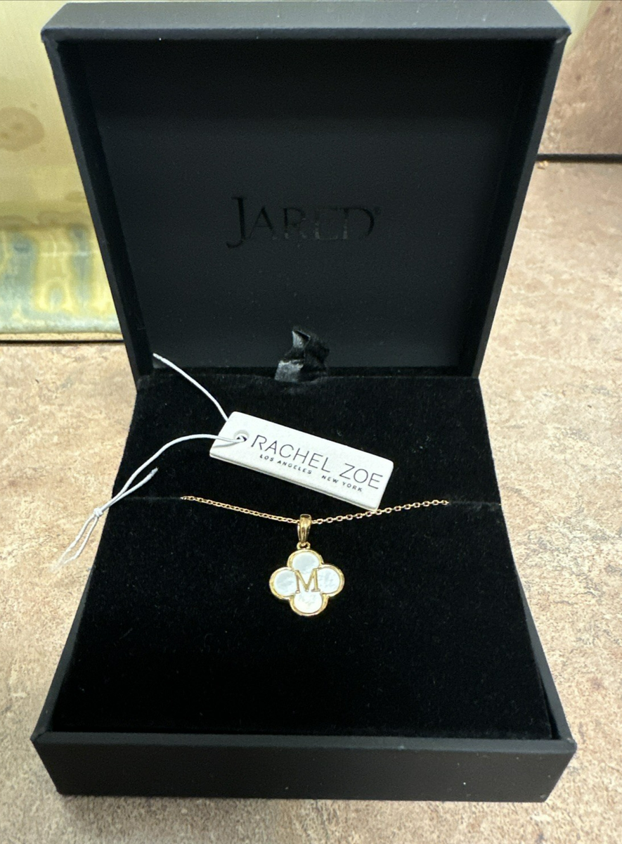 Rachel Zoe Gold Plate Sterling Silver Mother of Pearl Leaf - Main Image