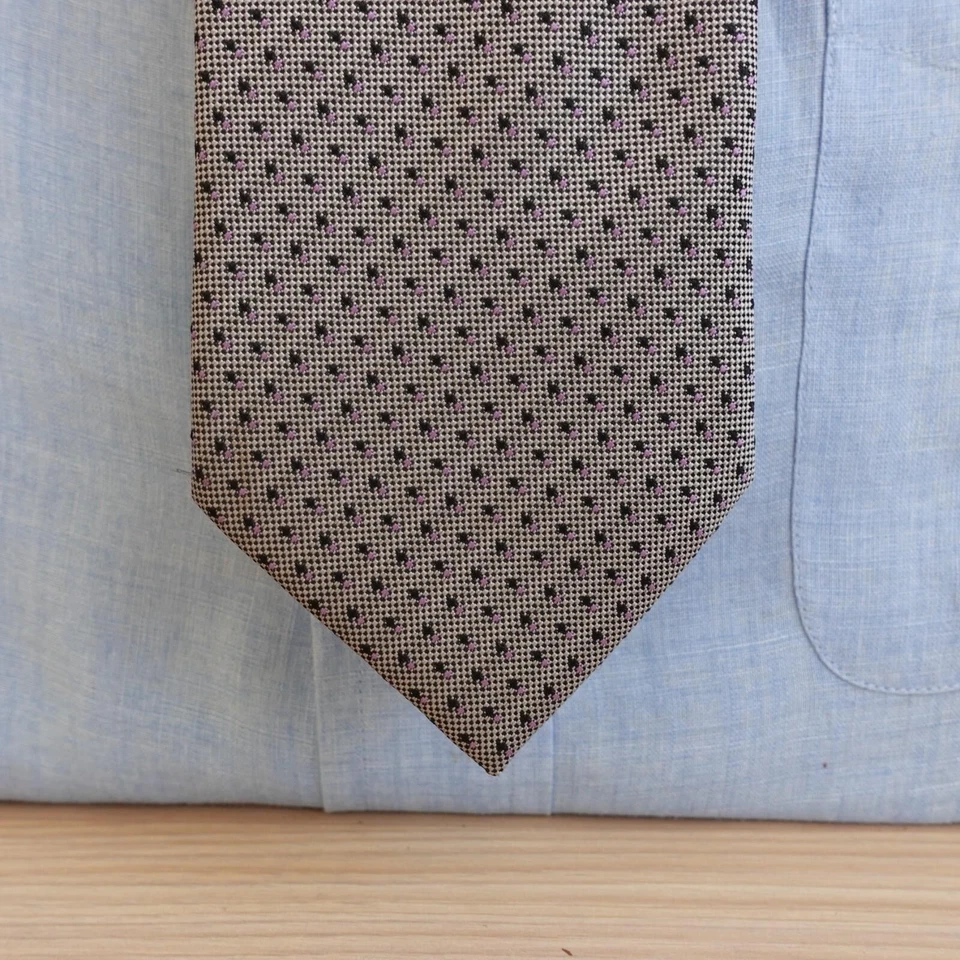 Corbata a lunares para hombre azul blanco tejido micro corbata ropa de carrera vestido CLÁSICO A Foto 2 de 4