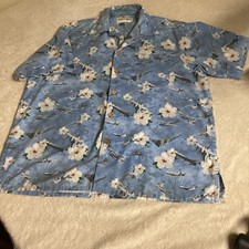 Kamp Shirt Hawaiian Button Shirt Military Planes MENS SIZE L
