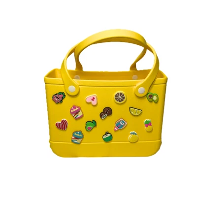 Medium Waterproof Beach Tote Bag with Charms | Hole‑Punch Outdoor Pool & Boat - Image 1 of 4