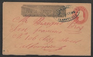 (FP) Wells Fargo & Co Paid Frank on 1850's 3c U10 Clarksville to San Francisco