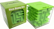 Trekbest Money Maze Puzzle Box, Fun Gift Challenge for Kids & Adults (Green)