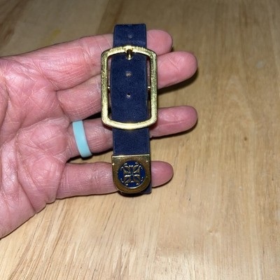 Rustic Cuff Dark Blue Leather Buckle Bracelet