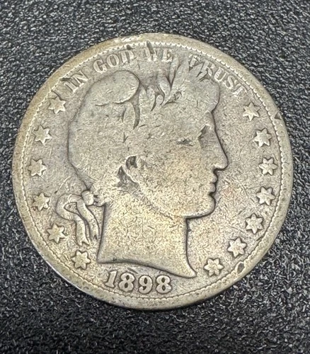 1898 Barber Silver Half Dollar! No Reserve Auction!