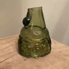 Vintage Fenton Christmas Santa Claus Green Glass Fairy Lamp TOP ONLY