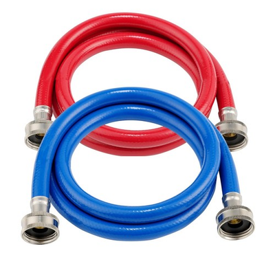 #ad 10 FT Rubber Washing Machine Hoses Red and Blue Washer HosesBurst Proof Hot... $32.38