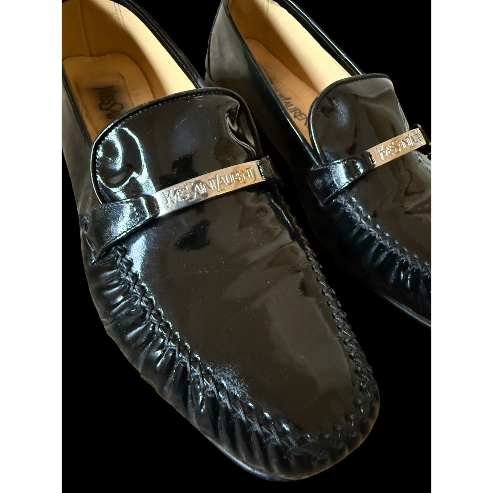 Mocassini donna Yves Saint Laurent YSL in vernice taglia 7 5 M Made in ITALY A6