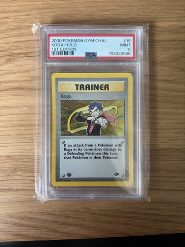 Pokemon Gym Challenge 1st Edition Holo Rare Card Koga 19/132 PSA 9
