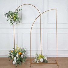GOLD 6 ft Half Moon Metal Floral Display Frame Wedding Arch Backdrop STAND Party