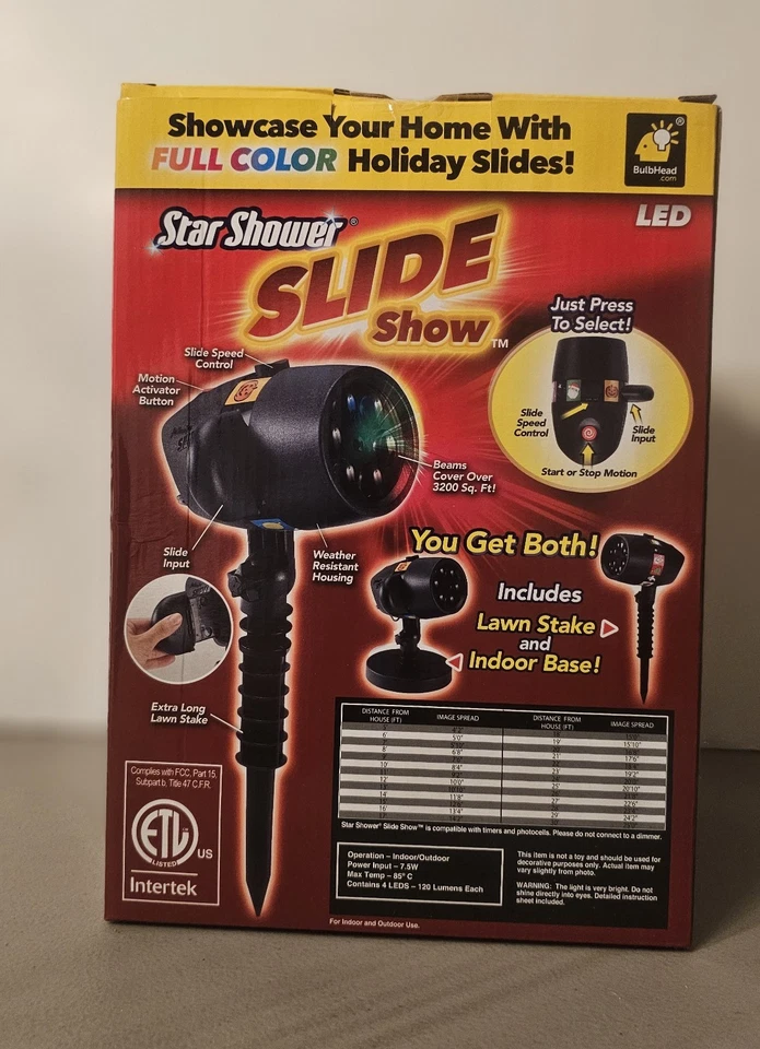 Brand New Star Shower Slide Show Christmas Bday Halloween Holiday LED Lights - Image 3 of 4