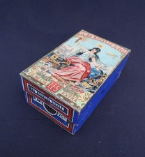 Boite publicitaire FIL DE LIN AU NOUVEAU SIECLE thread label dirigeable