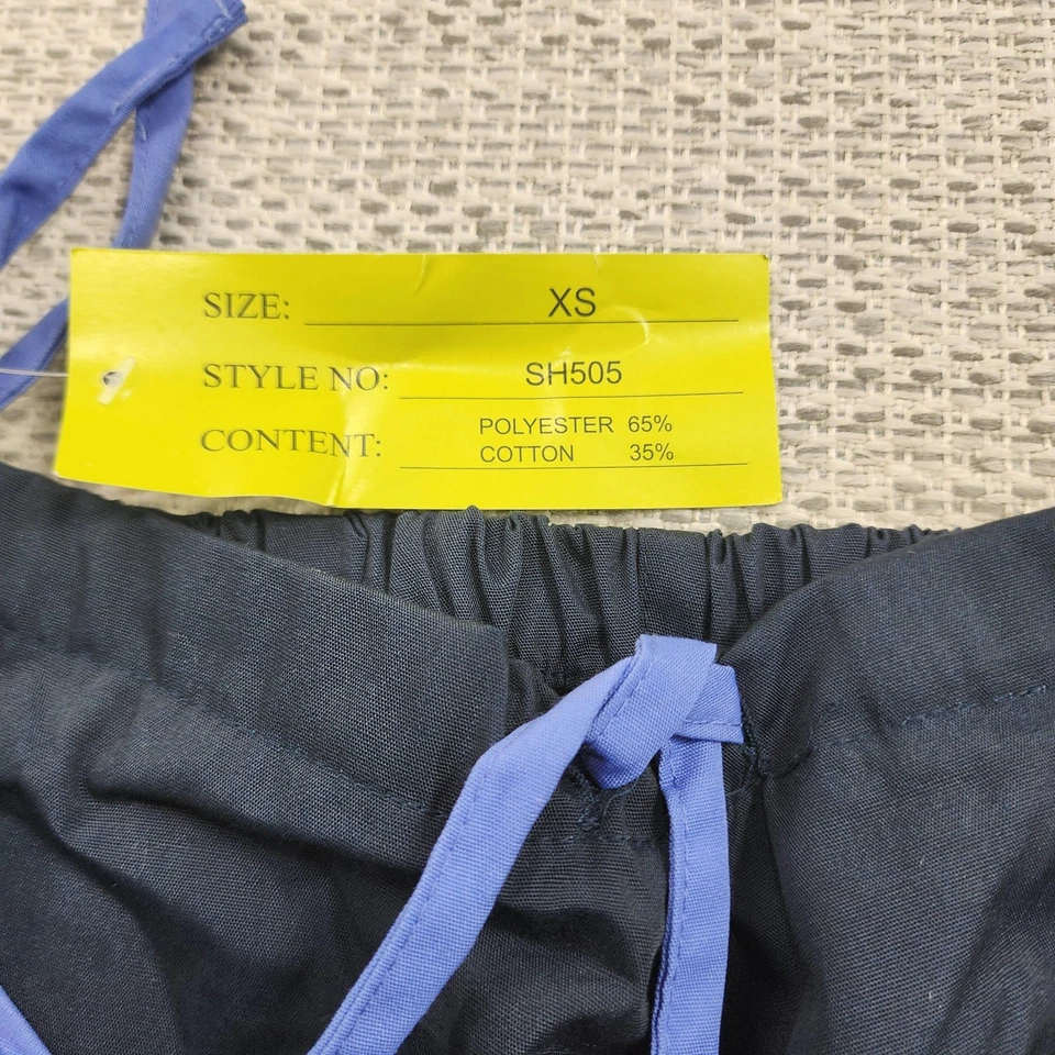 Натуральная форма скраб брюки XS темно-синий шнурок эластичный пояс SH505 - Изображение 4 из 4