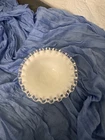 Fenton Silver Crest Milk Glass Candy 4.5 Inch Ruffled Edge Vintage Excellent