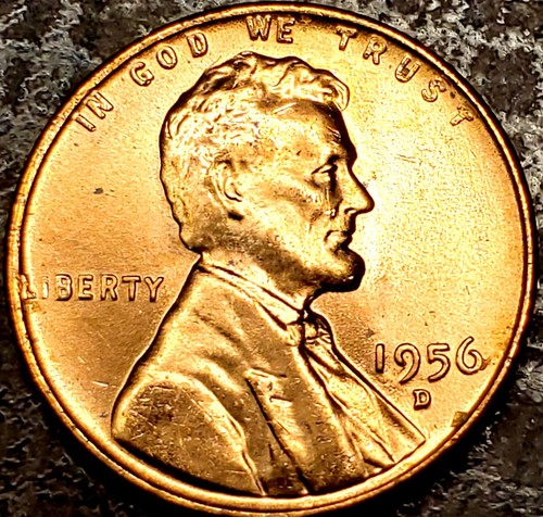 1956 D/D Lincoln Wheat Cent-RED GEM MS+ From OBW Roll! Cheap! RARE-Low Survival!
