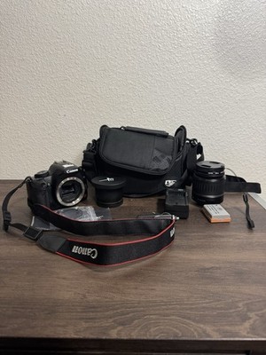Canon EOS Rev XS DS126191 Used Bag Charger 2 Batteries Lenses SD Memory Card