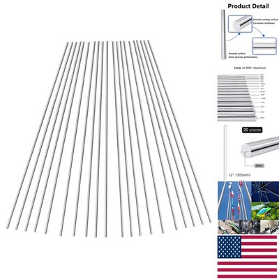 Durable 1/8'' Diameter Aluminum Rods 12'' Length for Craft and Model Making