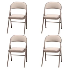 MECO Sudden Comfort Metal Fabric Padded Folding Chair (4 Pack) (Open Box)