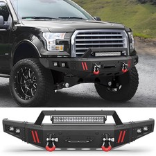Front Bumper For Ford F-150 2015-2017 (exclude Raptor) W/ Winch Plate Led Lights
