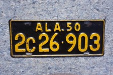 1950 ALABAMA License Plate - Original Paint