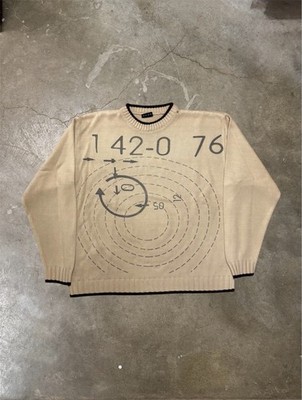 Vintage Tan Nautical Ship Map Utilitarian Sweater Heavy Mason Margiela Boxy