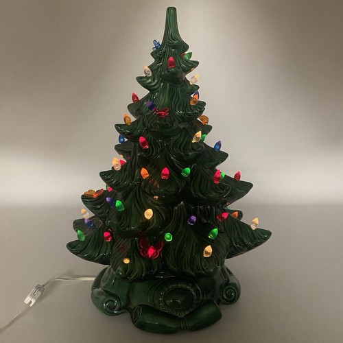 Vintage 1981 Keramik Weihnachtsbaum mit Schmetterling Lichter & Sockel Betty Fleming 17" - Bild 2 von 17