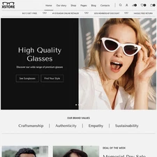 Sunglasses Websites Design for Sale with Free VPS Web Hosting