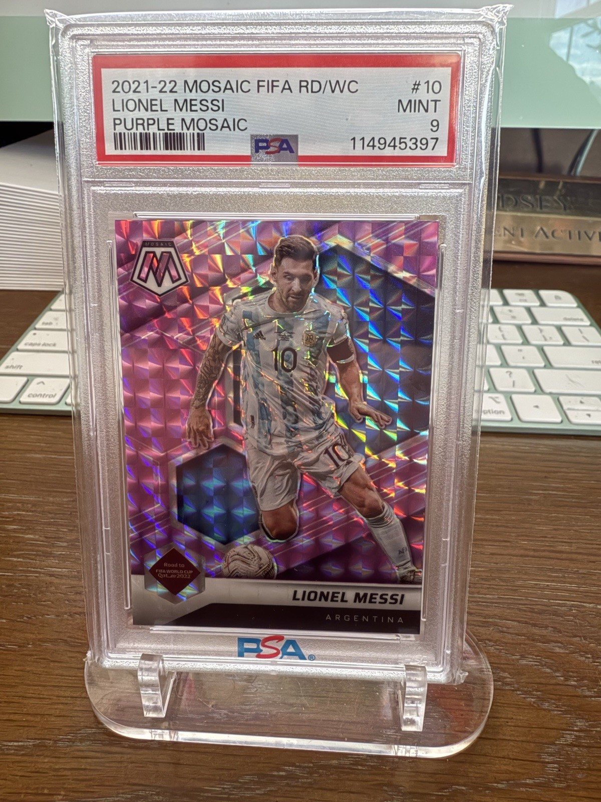 2021-22 Panini Mosaic FIFA Road to World Cup Purple Mosaic Lionel Messi /49 #10