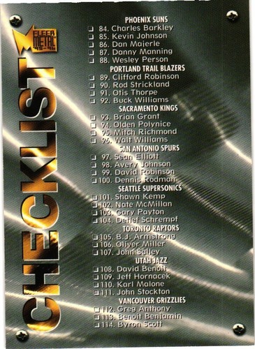 1995-96 METAL UNIVERSE BASKETBALL BASE SINGLES COMPLETE YOUR SET PICK YOUR CARD - Picture 206 of 331