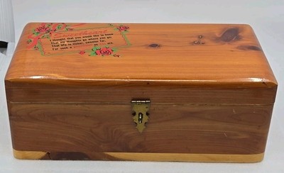 Vintage Sweetheart Cedar Wood Trinket Box Jewelry Box Poem Mackinae Island MI