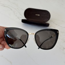 Tom Ford Simona TF717 01A Black Cateye Sunglasses 57mm women  s sunglasses