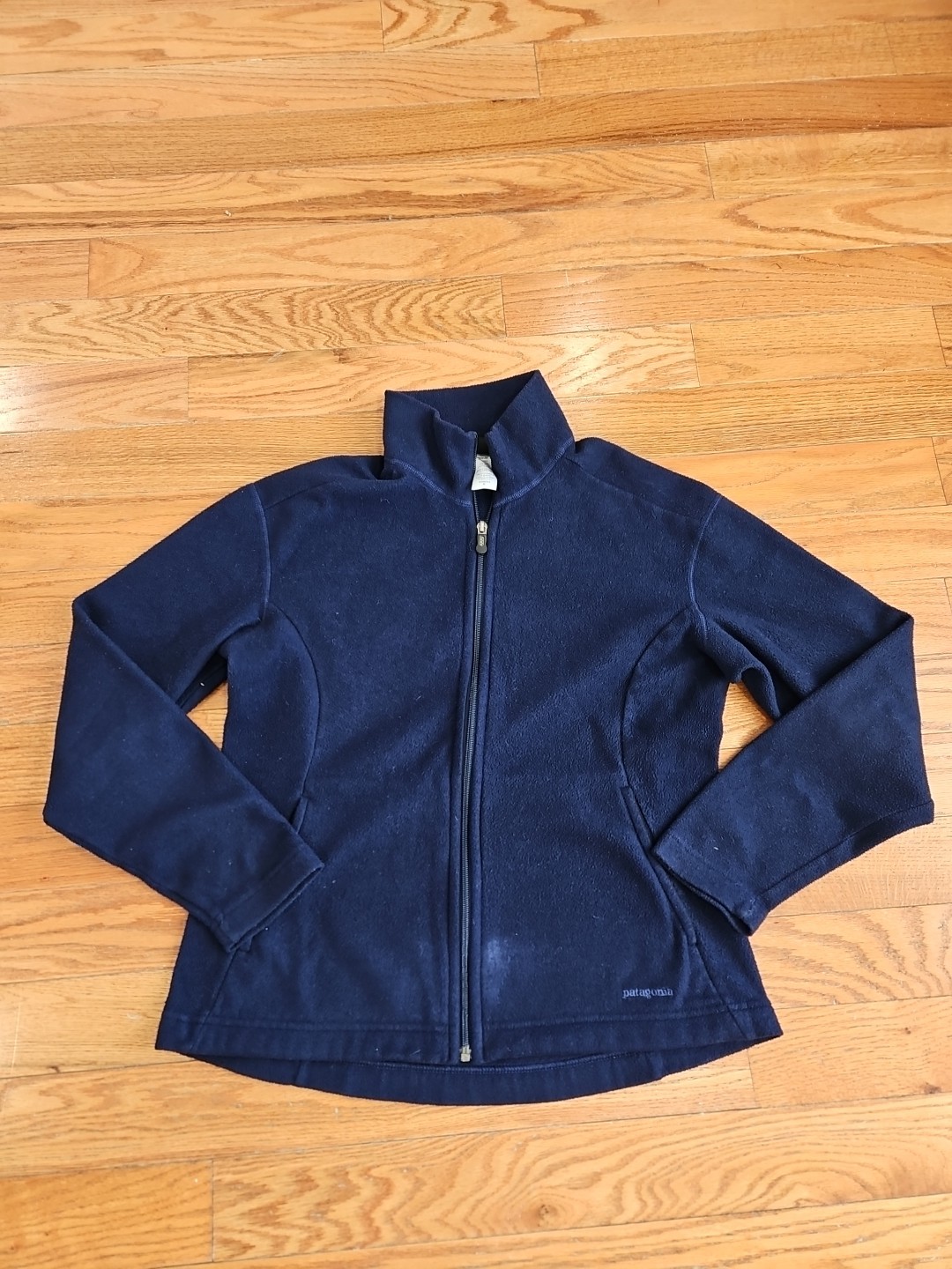 Patagonia Blue Full Zip Stand-Up Collar Mid-Length women’s Medium Casual Jacket 