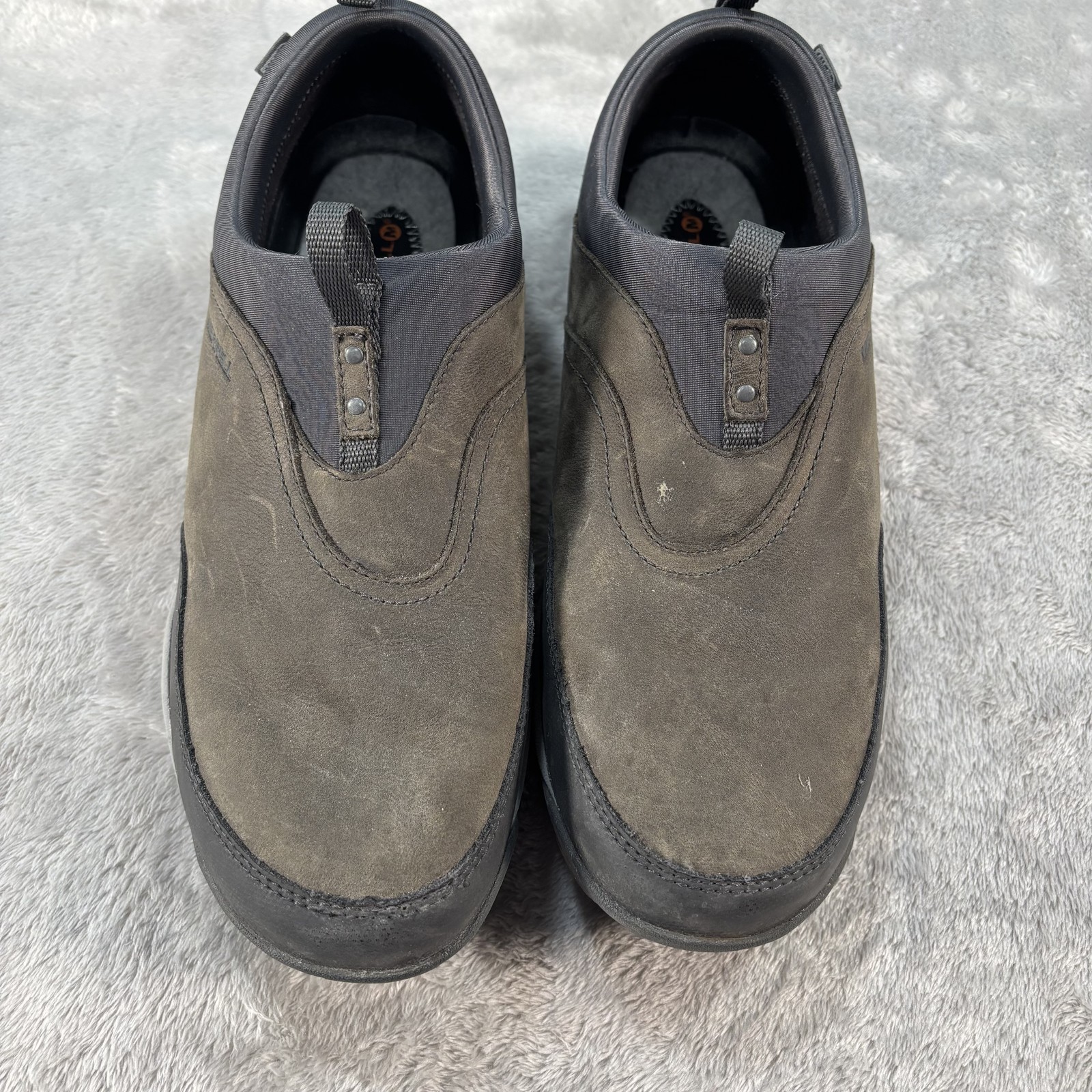 Scarpe Merrell donna taglia 11 grigio peltro J02176 impermeabili slip on outdoor calde