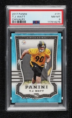 2017 Panini Rookies Chivalry /199 TJ Watt #171 PSA 8 Rookie RC 8uc
