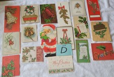Lot Of 17 Vintage Christmas Greeting Cards Used 1930s to 1980s Lot D