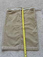 VTG J. Crew Woman Y2K Beige Corduroy A-Line Pencil Skirt Size 6 side Slit Khaki