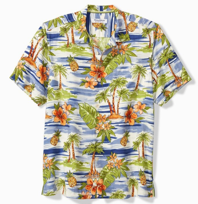 $118 TOMMY BAHAMA MEN VERACRUZ CAY HORIZON ISLE HAWAIIAN BLUE CAMP SHIRT XXL 2XL