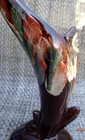 DRYDEN BIRD OF PARADISE BUD VASE FANTASTIC COLORS ARKANSAS POTTERY WITH LABEL — photo 7