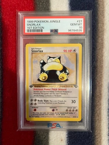 Snorlax 1999 Pokemon Jungle First Edition #27 PSA 10 Gem Mint