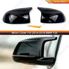 2x Gloss Black M Look Side Mirror Cover Cap For BMW X3 F25 X4 F26 X5 F15 X6 F16