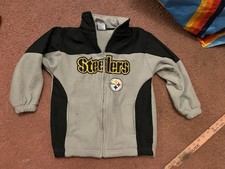 Pittsburgh Steelers Jacket Youth Hoodie Gray Yellow Fleece Coat NFL Football 8