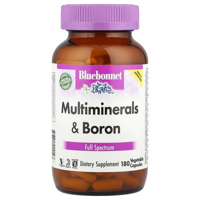 Bluebonnet Nutrition Multiminerals Plus Boron 180 Vcaps Egg-Free, Fish Free,