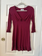 Urban Outfitters Women's Small Burgundy Long Sleeve Dress
