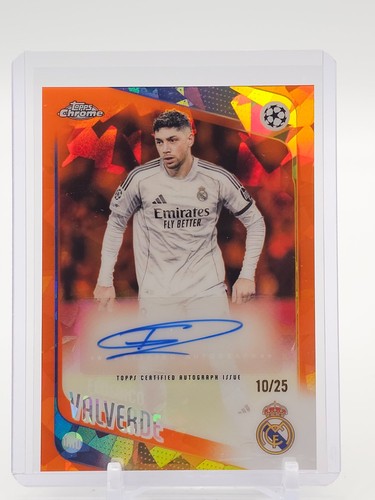 FEDERICO VALVERDE 2025-26 TOPPS CHROME SAPPHIRE UEFA CLUB ORANGE AUTO /25 Q5332