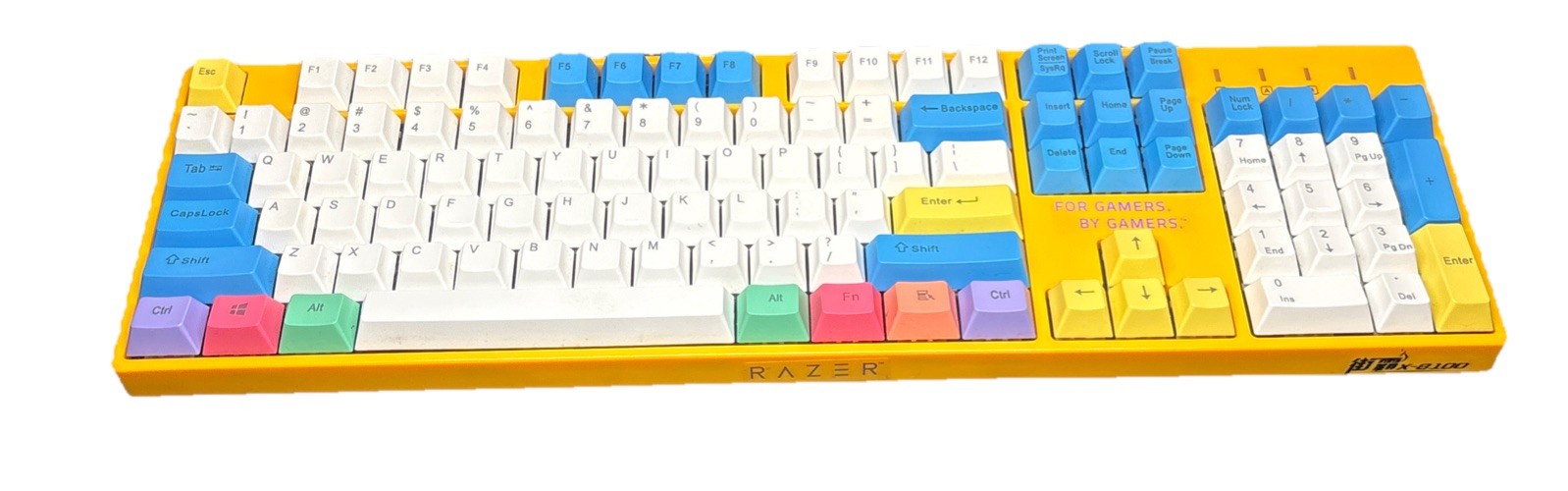 E-yooso keyboard X-8100 Mechanical Yellow Multi-color Keyboard Tested Wired USB