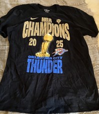 Oklahoma City OKC Thunder NBA Basketball NIKE Black 2025 Champions LARGE Shirt