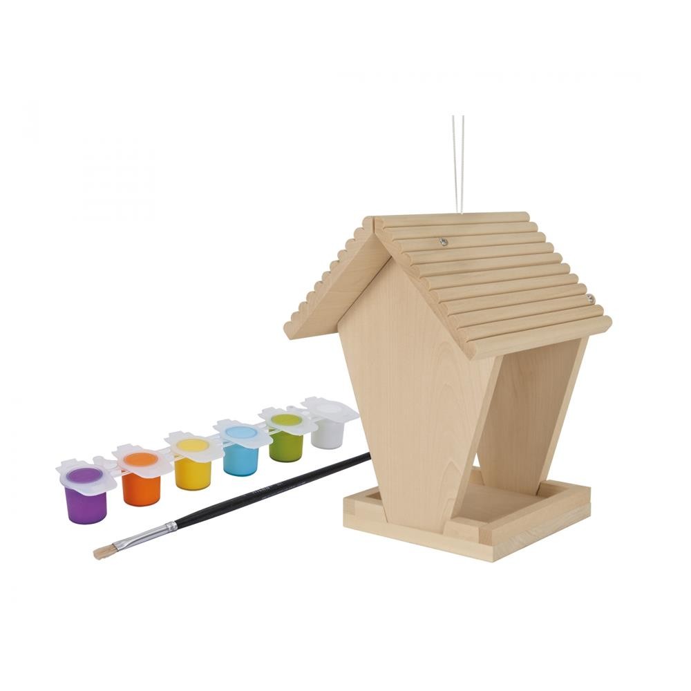 Eichhorn Outdoor DIY Futterhaus 14 x 14 x 24 см Holz mit 6 Farben Bastelset